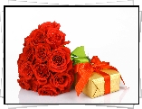 Bukiet, Róż, Prezent, Walentynkowy