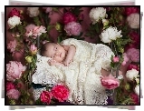 Śpiące, Dziecko, Kwiaty