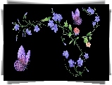Kwiaty, Motylki, Grafika 2D