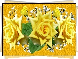 Kwiaty, Żółte, Róże, Tło, Grafika 2D