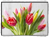 Kwiaty, Bukiet, Tulipany, Kolorowe