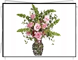 Kwiaty, Bukiet, Wazon, Róże
