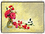 Róże, Kwiaty, Bukiet, Reprodukcja obrazu