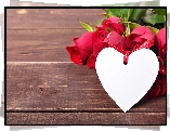 Róże, Serce, Wstążka, Walentynki