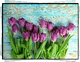 Kwiaty, Tulipany, Fioletowe, Kolorowe, Deski