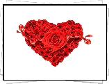 Walentynka, Serce, Czerwone, Róże