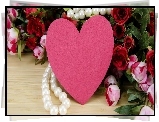 Walentynki, Serce, Miłość, Róże, Perły