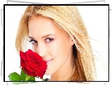 Piękna, Blondynka, Róża