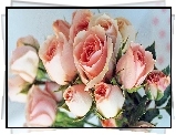 Bukiet, Cudownych, Różowych, Róż