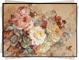 Franz Bischoff, Malarstwo, Obraz, Kwiaty, Róże