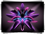 Grafika 3D, Fioletowy, Kwiat