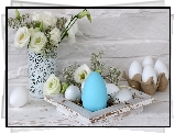 Wielkanoc, Jajka, Kwiaty, Eustoma