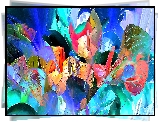 Kwiaty, Kolorowe, Fractalius