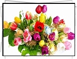 Kolorowe, Tulipany, Pisanki, Wielkanoc