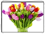Kolorowe, Tulipany, W, Wazonie