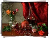Kompozycja, Granat, Nalewka, Róże