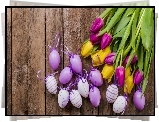 Kompozycja, Pisanki, Tulipany, Wielkanoc