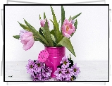 Konewka, Kwiaty, Tulipany, Chryzantemy
