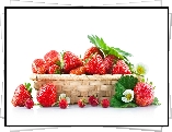 Truskawki, Koszyk, Kwiatki