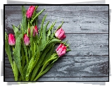 Bukiet, Kwiaty, Tulipany, Deski