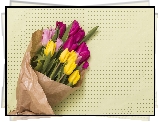 Kolorowe, Kwiaty, Tulipany, Papier