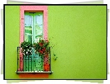 Balkon, Kwiaty, Pelargonia