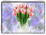 Kwiaty, Bukiet, Tulipany, Grafika