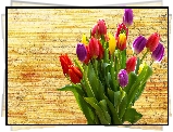 Kwiaty, Nierozwinięte, Kolorowe, Tulipany, Bukiet
