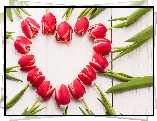 Kwiaty, Tulipany, Wiosna, Serce