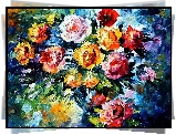 Leonid Afremov, Bukiet Róż, Obraz