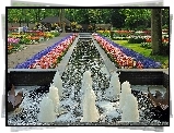 Lisse, Park, Keukenhof, Fontanna, Gazony Kwiatowe, Holandia