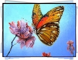 Malarstwo, Obraz, Motyl, Motylek, Kwiat