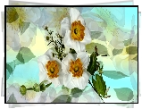 Kwiaty, Narcyzy, Grafika
