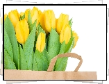 Żółte, Tulipany, Papierowa, Torba