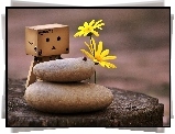 Pień, Danbo, Kwiatki, Kamienie, Biedronka, Rozmycie