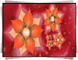 Pomarańczowe, Kwiaty, Grafika, 3D