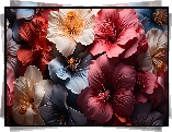 Kolorowe, Kwiaty, Hibiskusy, Pręciki