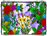 Różne, Kolorowe, Kwiaty, Grafika