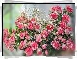Bukiet, Rozowe, Roze
