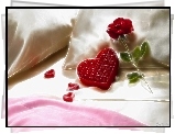Łóżko, Róża, Serce, 3D