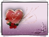 Serce, Love, Róże, Walentynki, Miłość