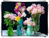 Bukiety, Tulipany, Flakony