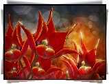 Czerwone, Tulipany, Redering