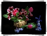 Kosz, Tulipany, Porcelana