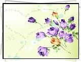 Tulipany, Fioletowe, Pomarańczowe, Serce