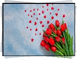 Czerwone, Tulipany, Serduszka