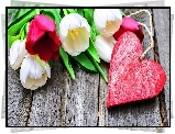 Walentynki, Tulipany, Serce
