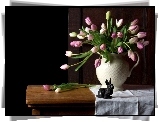 Stół, Wazon, Tulipany