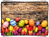 Wielkanoc, Pisanki, Tulipany, Kompozycja