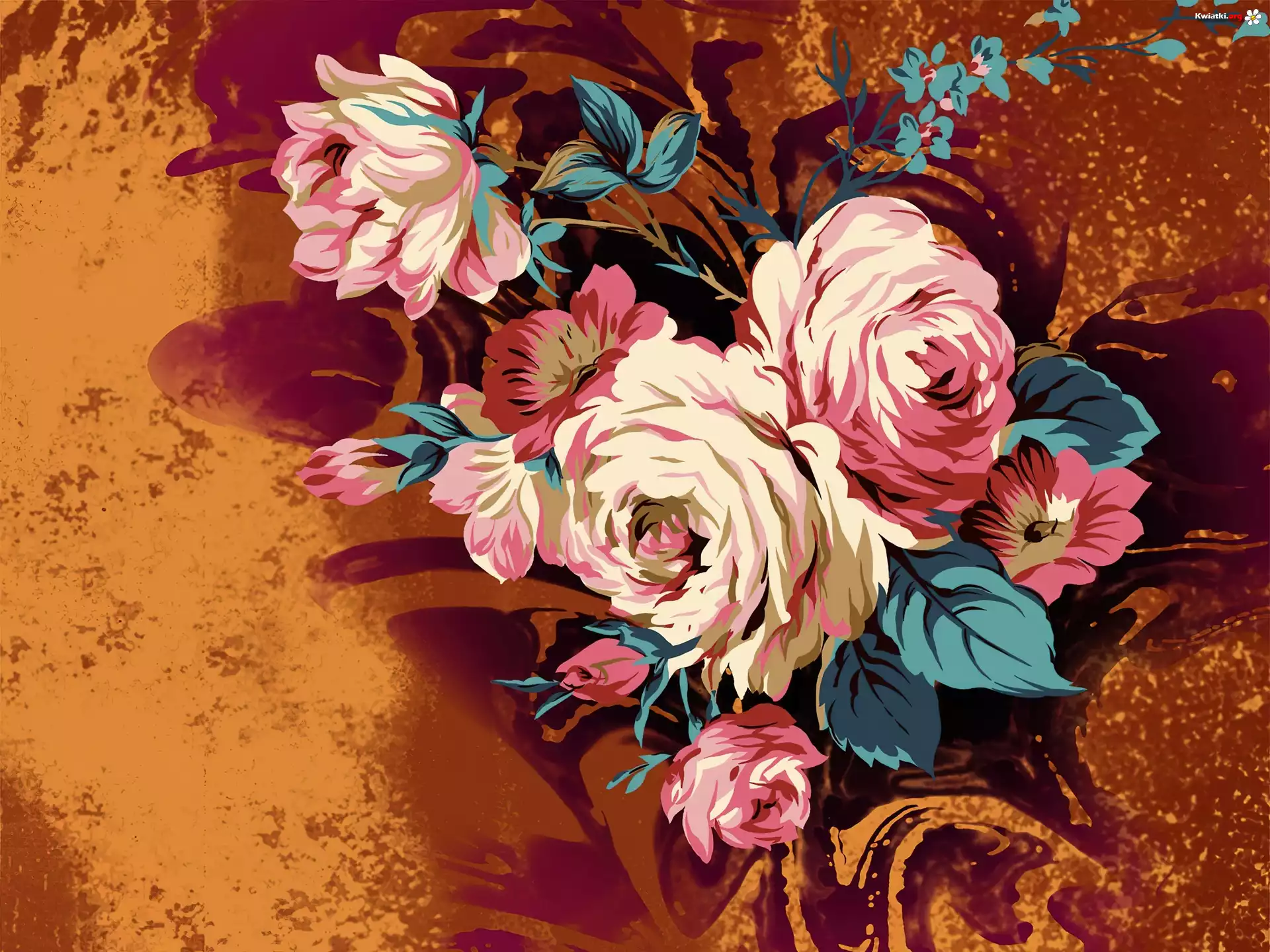 Obraz, Bukiet, Kwiatów
